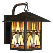 Utend. vegglampe Inglenook, farget glass, H 31,4cm