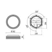 LED-vegglampe Bliz Round 30 3 000 K, grå dimbar