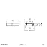 EVN APFLAT3 aluminium-profil, 200cm T-profil, hvit