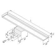 LED utenpåliggende skapbelysning Lugano 4 000K, 60 cm