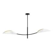 Taklampe Lotus, svart/hvit/gull, 2 lyskilder