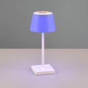 LED-bordlampe Sanchez, RGBW og dimmer, hvit