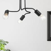 Taklampe Joiy, distribuert, 3 lyskilder, svart