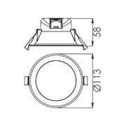 LED innfelt taklampe Acrux hvit, CCT Ø 11,3 cm