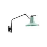 Garçon vegglampe, lang arm, mint/sort