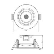 Innfelt LED-taklampe SMD 68 230V, hvit 2 700 K