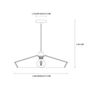 Yunkai pendellampe laget av papir, enkeltlys, Ø 50 cm