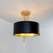 Taklampe Elba Ø30cm tre fatninger svart/gull