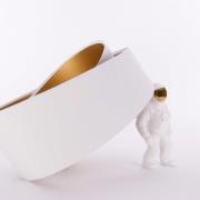 Lampeskjerm Chloe, Ø 50 cm, hvit på utsiden, gull på innsiden