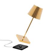 Zafferano Poldina mini oppladbar lampe innvendig gull blank