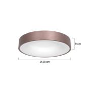 LED-taklampe Ringlede, 2 700 K Ø 38 cm bronse