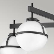 Taklampe Hollis, 5 lyskilder, svart/opal