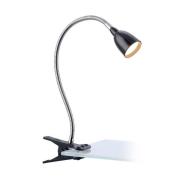 LED-klemmelampe Tulip, svart