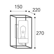 Utendørs vegglampe Cubic³ 3364 messing antikk/klar