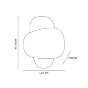 MARKET SET Vegglampe Screen 70's, 76 cm, bjørk/karri, tekstil