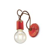 C665 vegglampe i vintagestil, rød