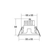 BRUMBERG Apollo Micro, glatt, kantet, 3 500 K, hvit