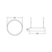 BRUMBERG Biro Circle LED Ø 75 cm direkte DALI, svart 4000 K