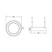 BRUMBERG Biro Circle Ring direkte 75 cm 50 W på/av hvit 830