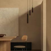 Audo hengelampe Tubulaire, bronsefarget, aluminium, 3 lyskilder