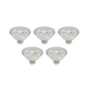 Prios LED-reflektor GU5.3 4.3W 345lm 36° klar 830 sett med 5 stk