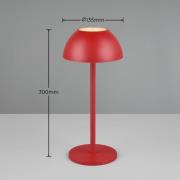 Ricardo LED-bordlampe, rød, høyde 30 cm, plast