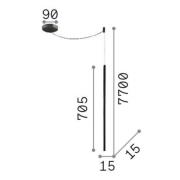 Ideal Lux hengelampe Filo messingfarget, lang kabel