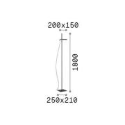 Ideal Lux LED-gulvlampe Lift, hvit, metall, høyde 180 cm