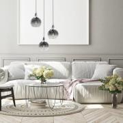 Hengelampe Monte, 3 lyskilder, rund, sølv