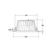 BRUMBERG LED innfelt downlight Lydon Maxi, av/på, 3 000 K