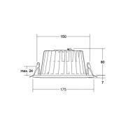 BRUMBERG LED innfelt downlight Lydon Midi, on/off, 3 000 K