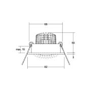 BRUMBERG LED innfelt spot Tirrel-R, RC, rund driver, matt aluminium