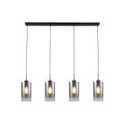 Ventotto hengelampe, svart/røyk, lengde 125 cm, 4-lys.
