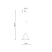 Cono pendellampe, hvit, Ø 19 cm, stål, enkeltflamme