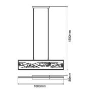 LED-hengelampe Chaumont av tre