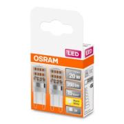 OSRAM LED-stiftpære G9 1,9W 2 700K klar 2-pk