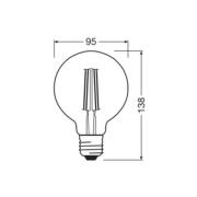 OSRAM LED Vintage 1906, G95, E27, 6,5 W, gull, 2400 K, dim.