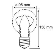 Paulmann LED-toppforspeilet E27 G95 4,8W 827 sølv