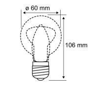 LED-pære E27 5W filamentpære 2 700 K klar, dimbar