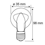 LED-mignonpære E14 2,6 W 2 500 K gull vridd