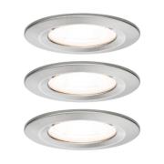 Paulmann 3p LED-spot Nova rund, IP44, dimbar, jern