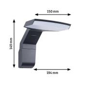 Paulmann Zenera utendørs LED-vegglampe, 2200 K, antrasitt IP44