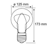 Globepære E27 9W G125 Fil 2 700K opal, dimbar