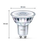 Philips LED-pære GU10 4,6W 355lm 827 klar 36° 2stk