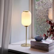 Bordlampe Milford, metall og glass, messing/opal