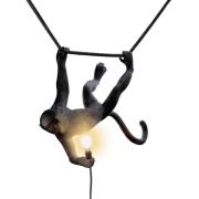 SELETTI Monkey-lampe, bredde 44 cm, svart, støpsel, IP44