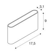 SLV Oval utvendig vegglampe opp/ned CCT 13,5 cm hvit