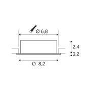 SLV Innfelt taklampe New Tria, aluminium, aluminium, Ø 8,2 cm