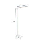 LED-gulvlampe til kontor MAULjet, hvit, høyde 195 cm