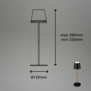 LED-bordlampe Kiki med batteri 3 000 K svart/gull